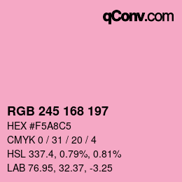 カラーコード: RGB 245 168 197 | qconv.com