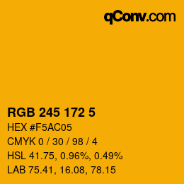 Color code: RGB 245 172 5 | qconv.com