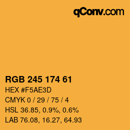 Color code: RGB 245 174 61 | qconv.com