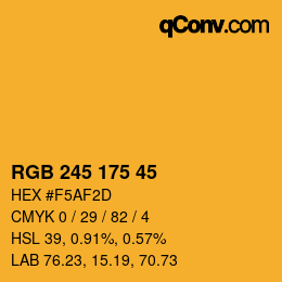 カラーコード: RGB 245 175 45 | qconv.com