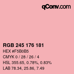 颜色代码: RGB 245 176 181 | qconv.com