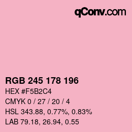 Color code: RGB 245 178 196 | qconv.com