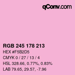 Color code: RGB 245 178 213 | qconv.com