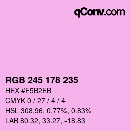 Color code: RGB 245 178 235 | qconv.com