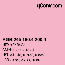 カラーコード: RGB 245 180.4 200.4 | qconv.com