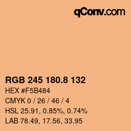 カラーコード: RGB 245 180.8 132 | qconv.com