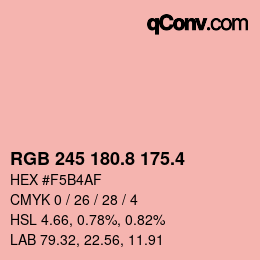 カラーコード: RGB 245 180.8 175.4 | qconv.com