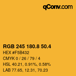 カラーコード: RGB 245 180.8 50.4 | qconv.com