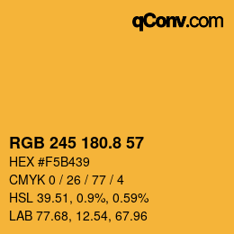 Color code: RGB 245 180.8 57 | qconv.com
