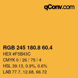 カラーコード: RGB 245 180.8 60.4 | qconv.com
