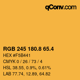 カラーコード: RGB 245 180.8 65.4 | qconv.com