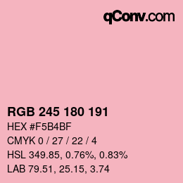 颜色代码: RGB 245 180 191 | qconv.com