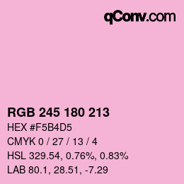 颜色代码: RGB 245 180 213 | qconv.com
