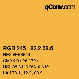 カラーコード: RGB 245 182.2 68.6 | qconv.com