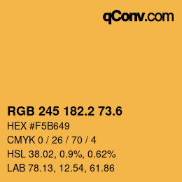 カラーコード: RGB 245 182.2 73.6 | qconv.com