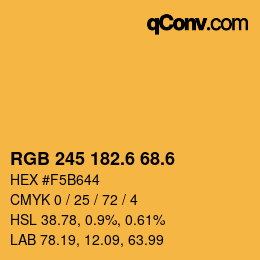 カラーコード: RGB 245 182.6 68.6 | qconv.com