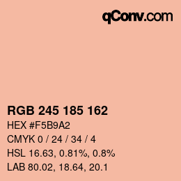 Color code: RGB 245 185 162 | qconv.com