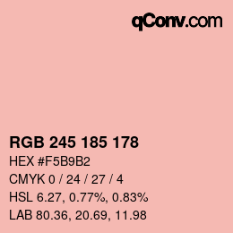 Color code: RGB 245 185 178 | qconv.com
