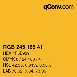 カラーコード: RGB 245 185 41 | qconv.com