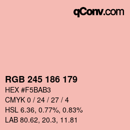 Color code: RGB 245 186 179 | qconv.com