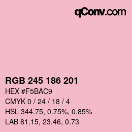 カラーコード: RGB 245 186 201 | qconv.com