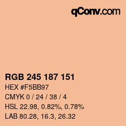 Color code: RGB 245 187 151 | qconv.com