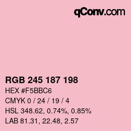 Color code: RGB 245 187 198 | qconv.com