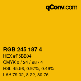 Color code: RGB 245 187 4 | qconv.com