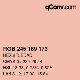 Color code: RGB 245 189 173 | qconv.com