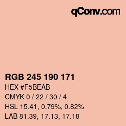 Color code: RGB 245 190 171 | qconv.com