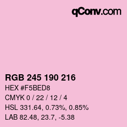 Color code: RGB 245 190 216 | qconv.com