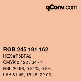 Color code: RGB 245 191 162 | qconv.com