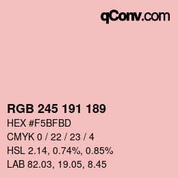Código de color: RGB 245 191 189 | qconv.com