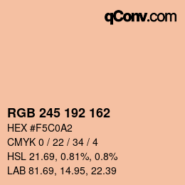 Color code: RGB 245 192 162 | qconv.com