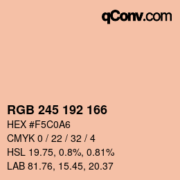 カラーコード: RGB 245 192 166 | qconv.com