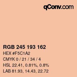 Color code: RGB 245 193 162 | qconv.com