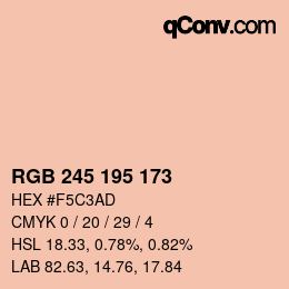 颜色代码: RGB 245 195 173 | qconv.com