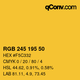 カラーコード: RGB 245 195 50 | qconv.com
