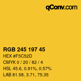 カラーコード: RGB 245 197 45 | qconv.com