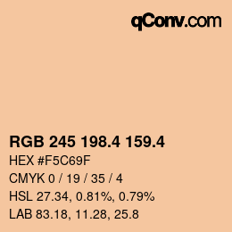 カラーコード: RGB 245 198.4 159.4 | qconv.com