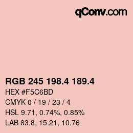 カラーコード: RGB 245 198.4 189.4 | qconv.com