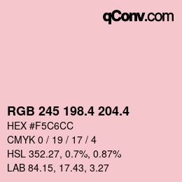 カラーコード: RGB 245 198.4 204.4 | qconv.com