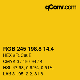 カラーコード: RGB 245 198.8 14.4 | qconv.com