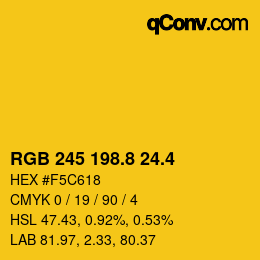 カラーコード: RGB 245 198.8 24.4 | qconv.com