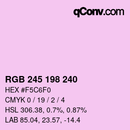 カラーコード: RGB 245 198 240 | qconv.com