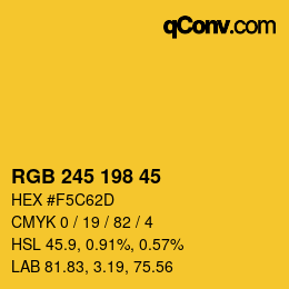 Color code: RGB 245 198 45 | qconv.com