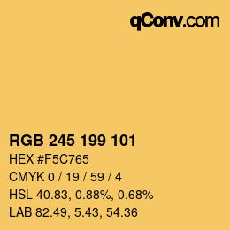 カラーコード: RGB 245 199 101 | qconv.com