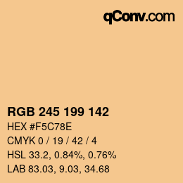 Color code: RGB 245 199 142 | qconv.com