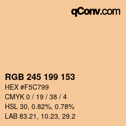 Color code: RGB 245 199 153 | qconv.com