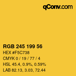 Color code: RGB 245 199 56 | qconv.com